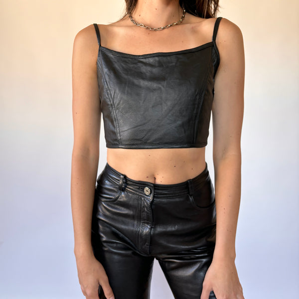 Deadstock 90s Leather Tank (XS)