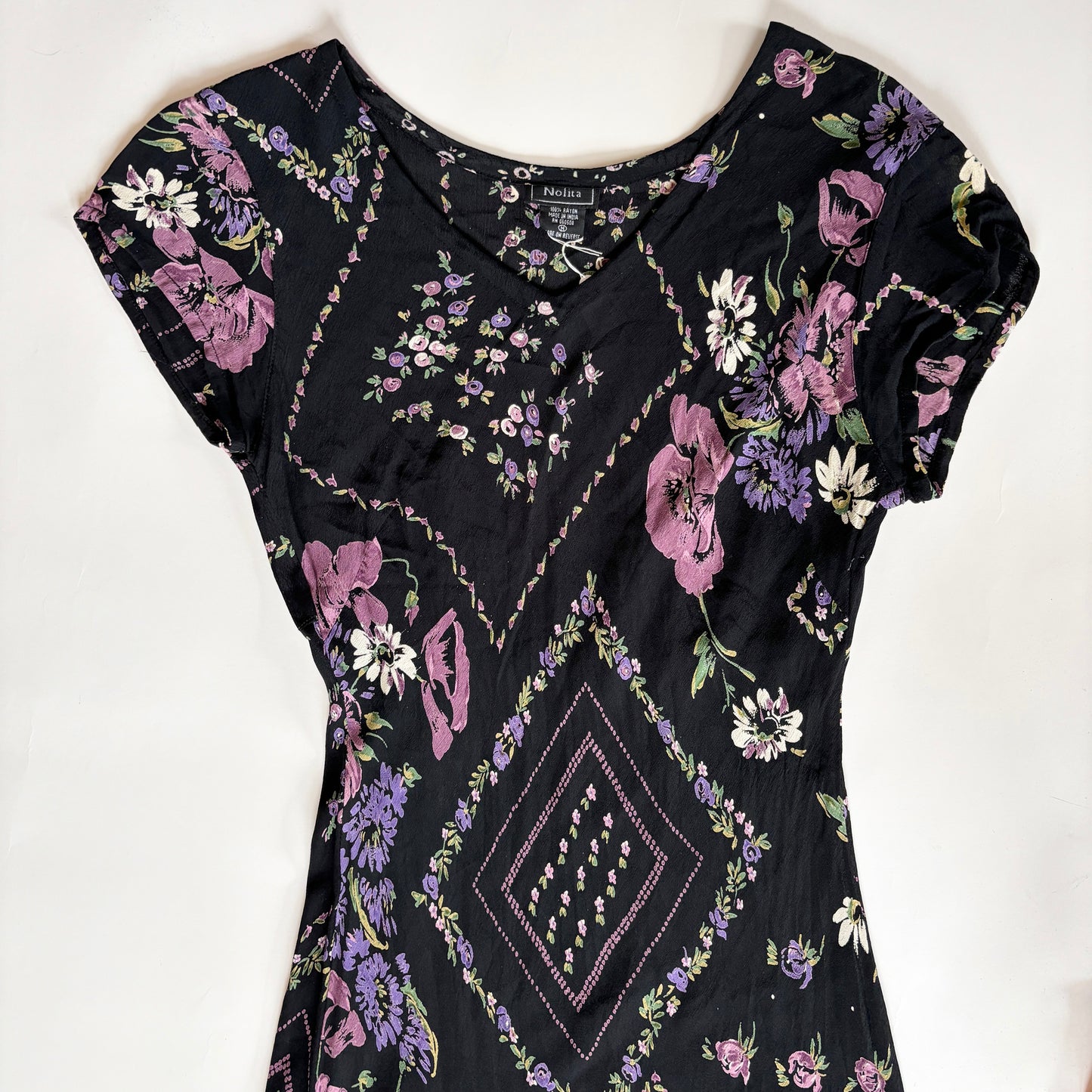 90s Floral Bias Cut Dress (S/M)