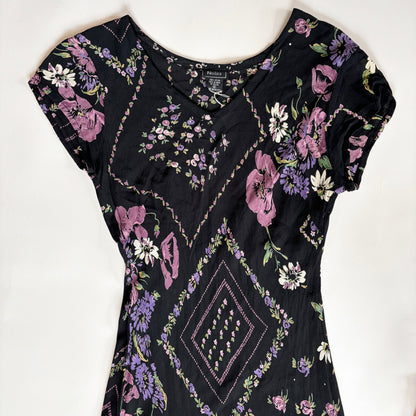 90s Floral Bias Cut Dress (S/M)