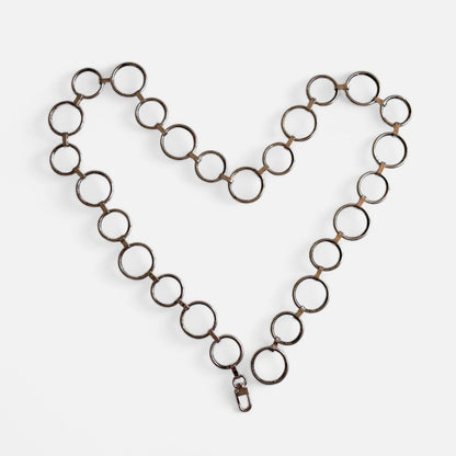 Y2K Silver O Ring Chain Belt (S/M)