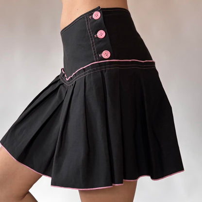 Y2K Pleated Mini Skirt (M)