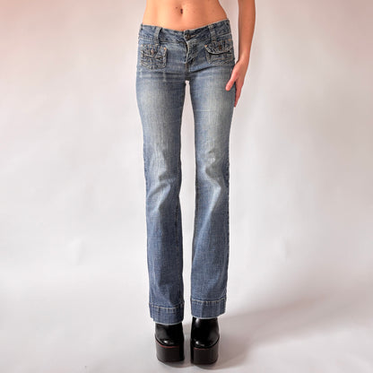 Y2K Low Rise Flare Jeans (XS/S)
