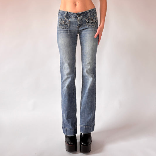 Y2K Low Rise Flare Jeans (XS/S)