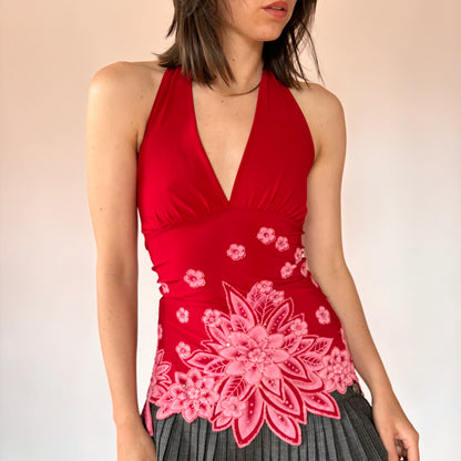Y2K Cherry Blossom Halter (XS/S)