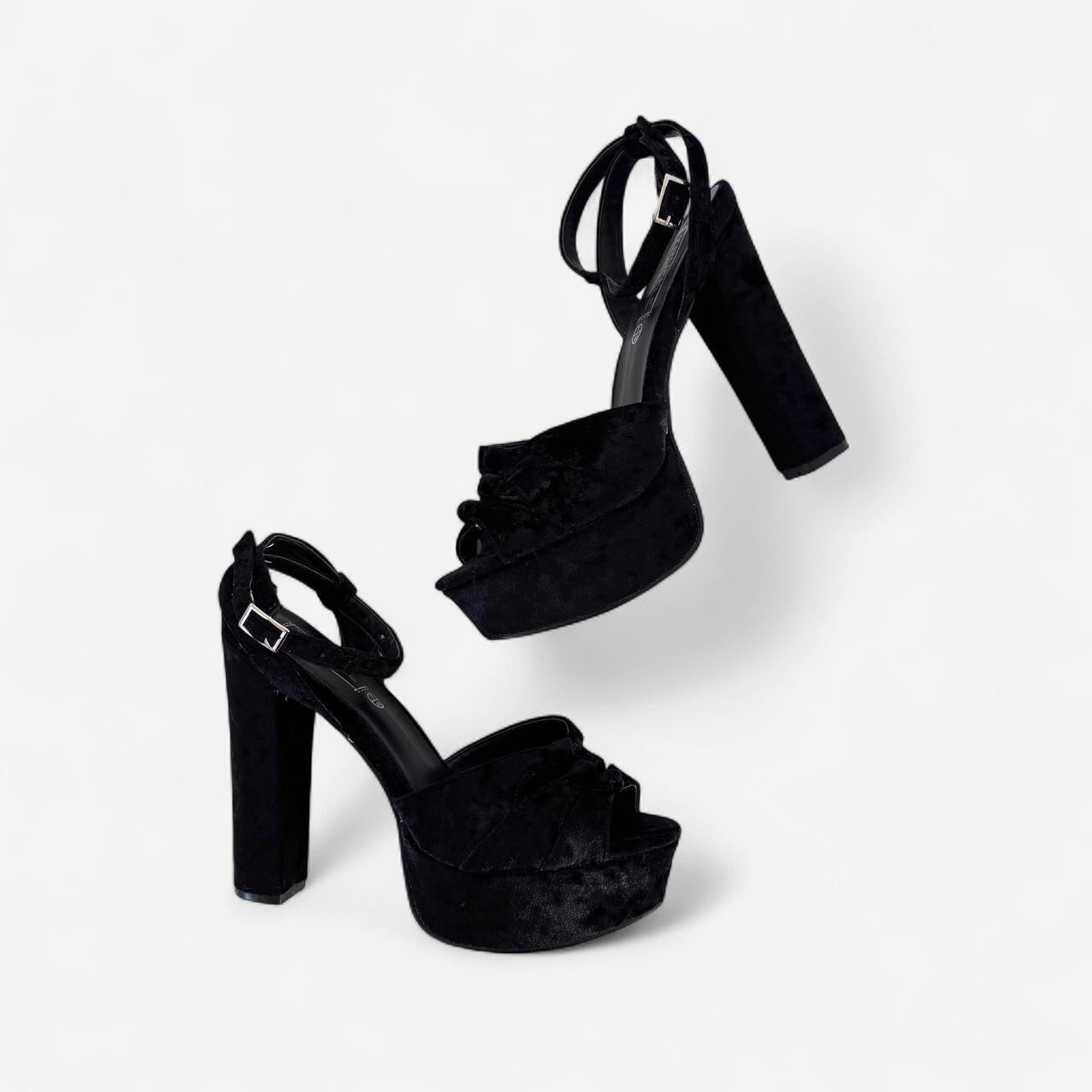 Noir Velvet Platform Pumps (9)