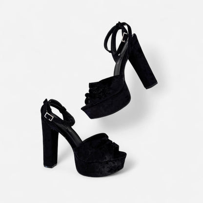 Noir Velvet Platform Pumps (9)