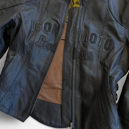 90s Bombshell Leather Moto Jacket (S)