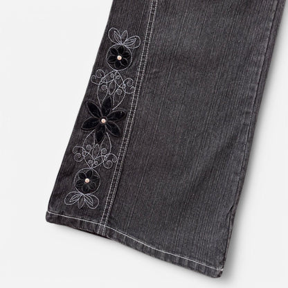 Y2K Embellished Flare Jeans (L)