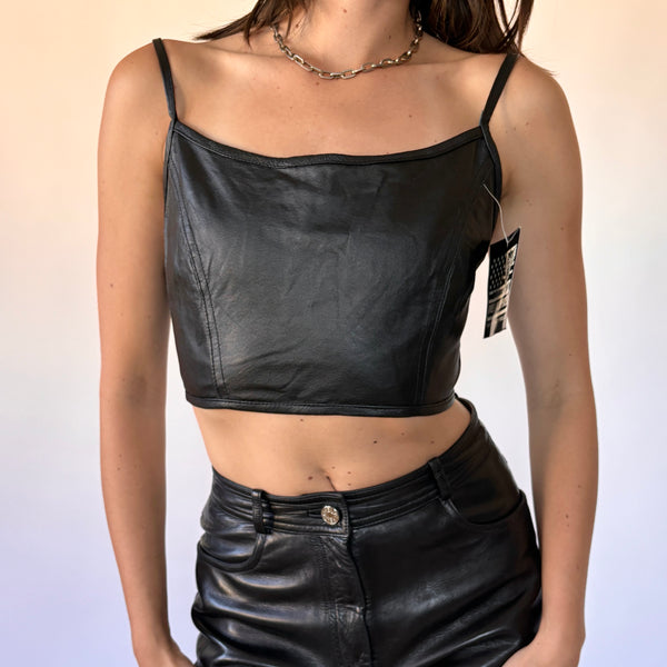 Deadstock 90s Leather Tank (XS)