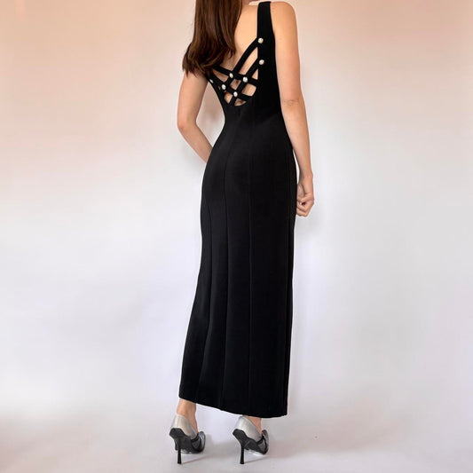 90s Noir Evening Gown (S)