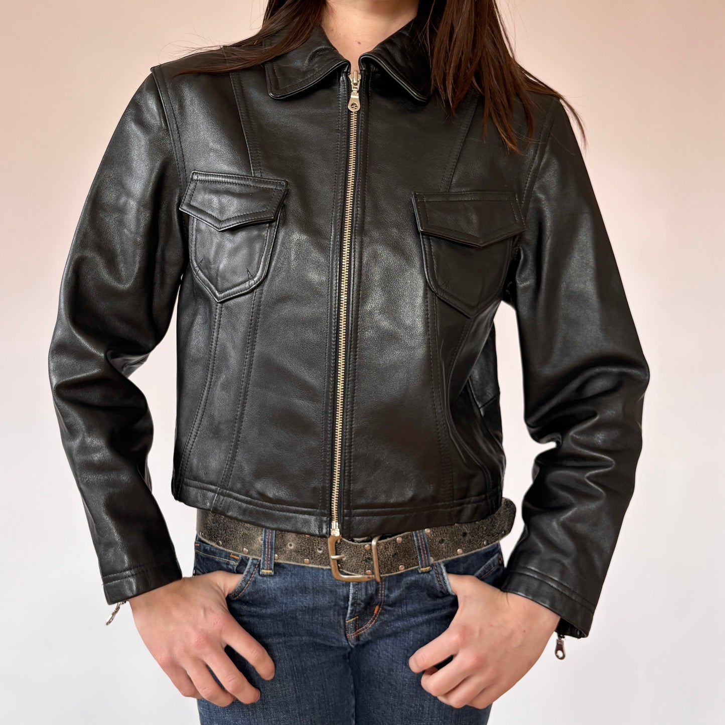 90s Leather Jacket (S/M)