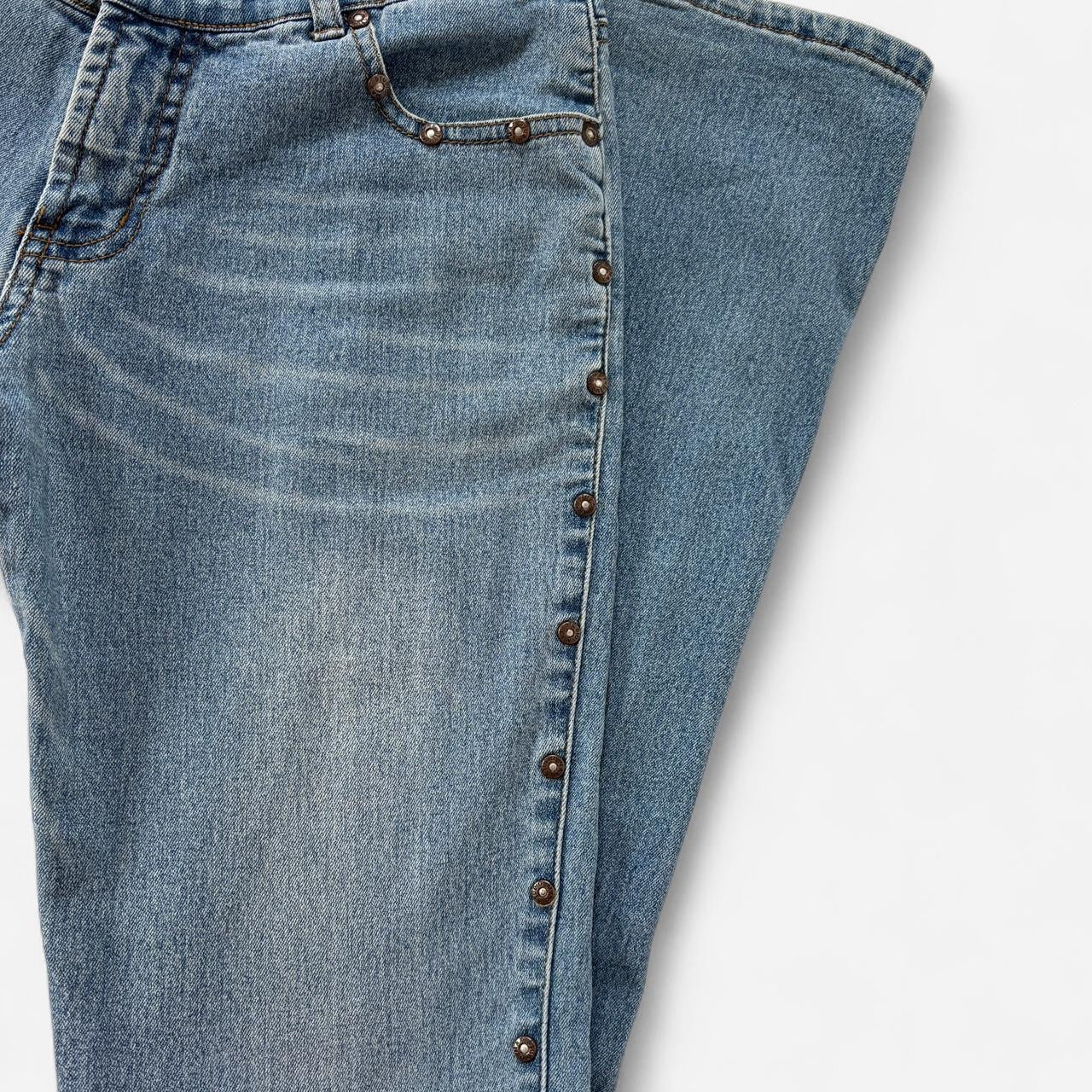 Y2K Low Rise Rivet Studded Jeans (XS)