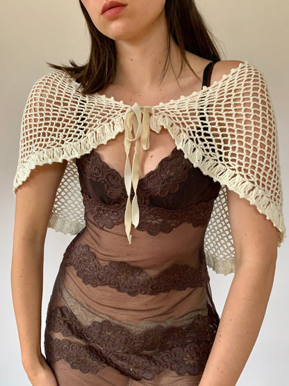 2000s Chocolate Lace Slip (S)