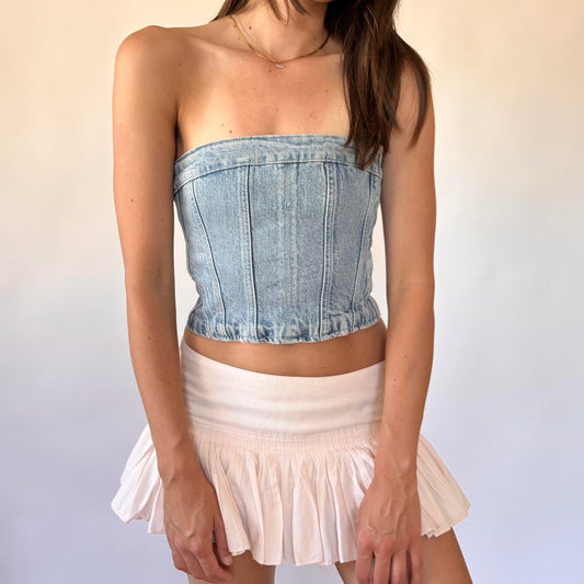 Y2K Denim Tube Top (XS)