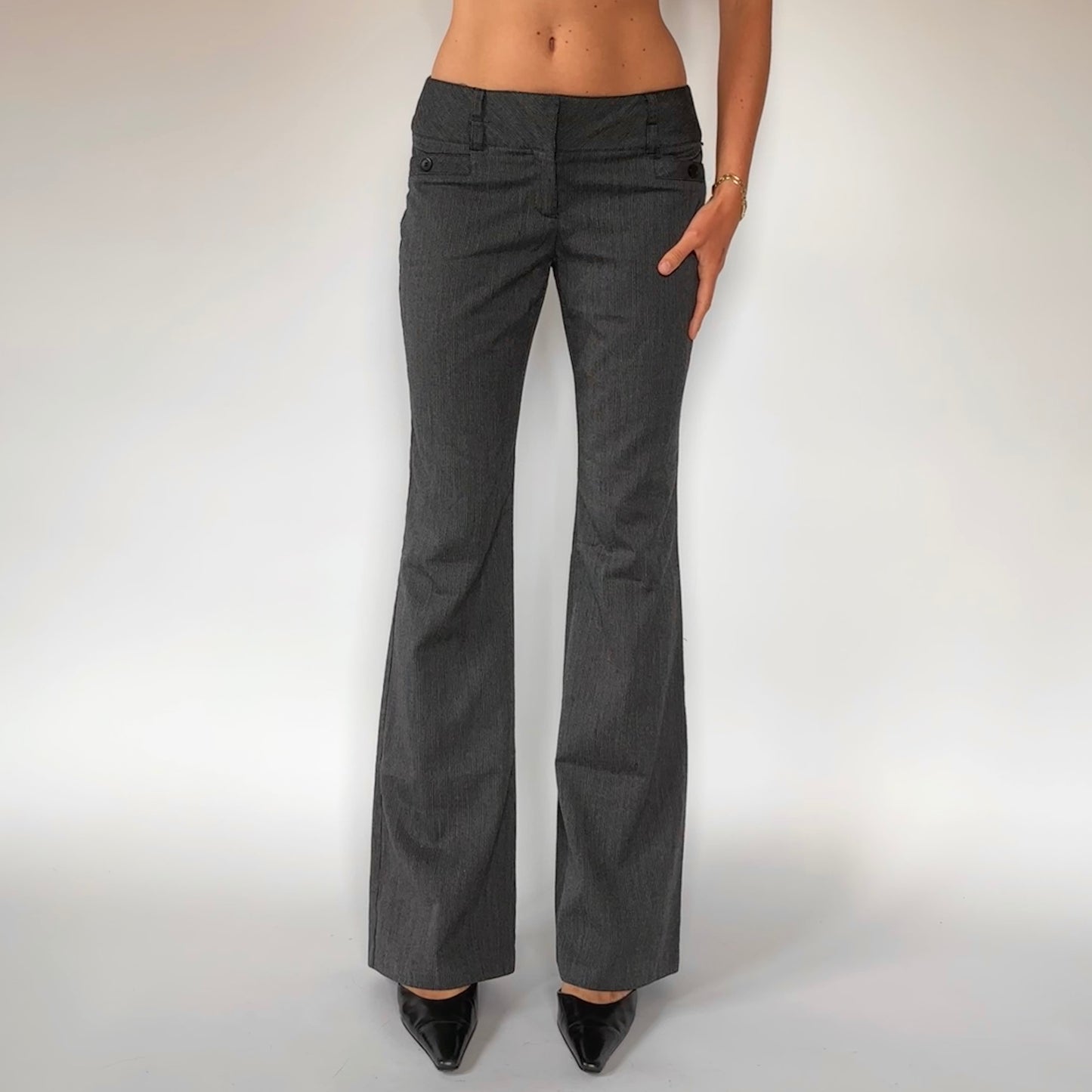 2000s Gray Office Flares (S)