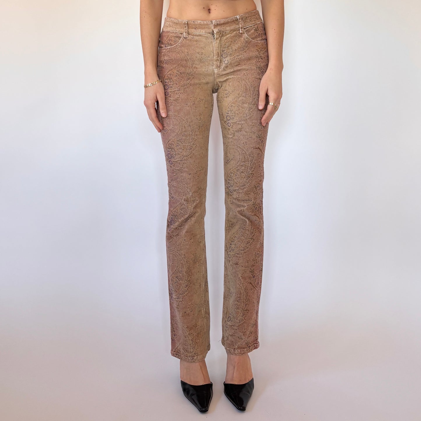 2000s Paisley Corduroy Trousers (XS)