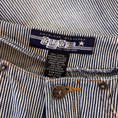 Y2K Pinstripe Denim Capris (XS)