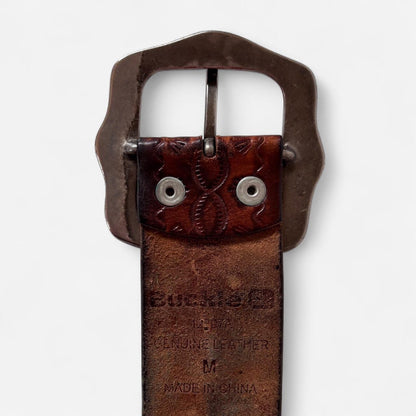 Vintage Embossed Genuine Leather Belt (M)
