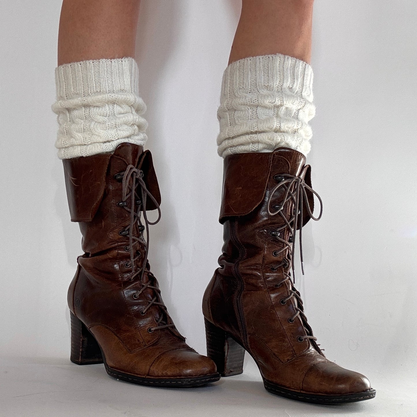 Y2K Heeled Lace Up Boots (8.5)