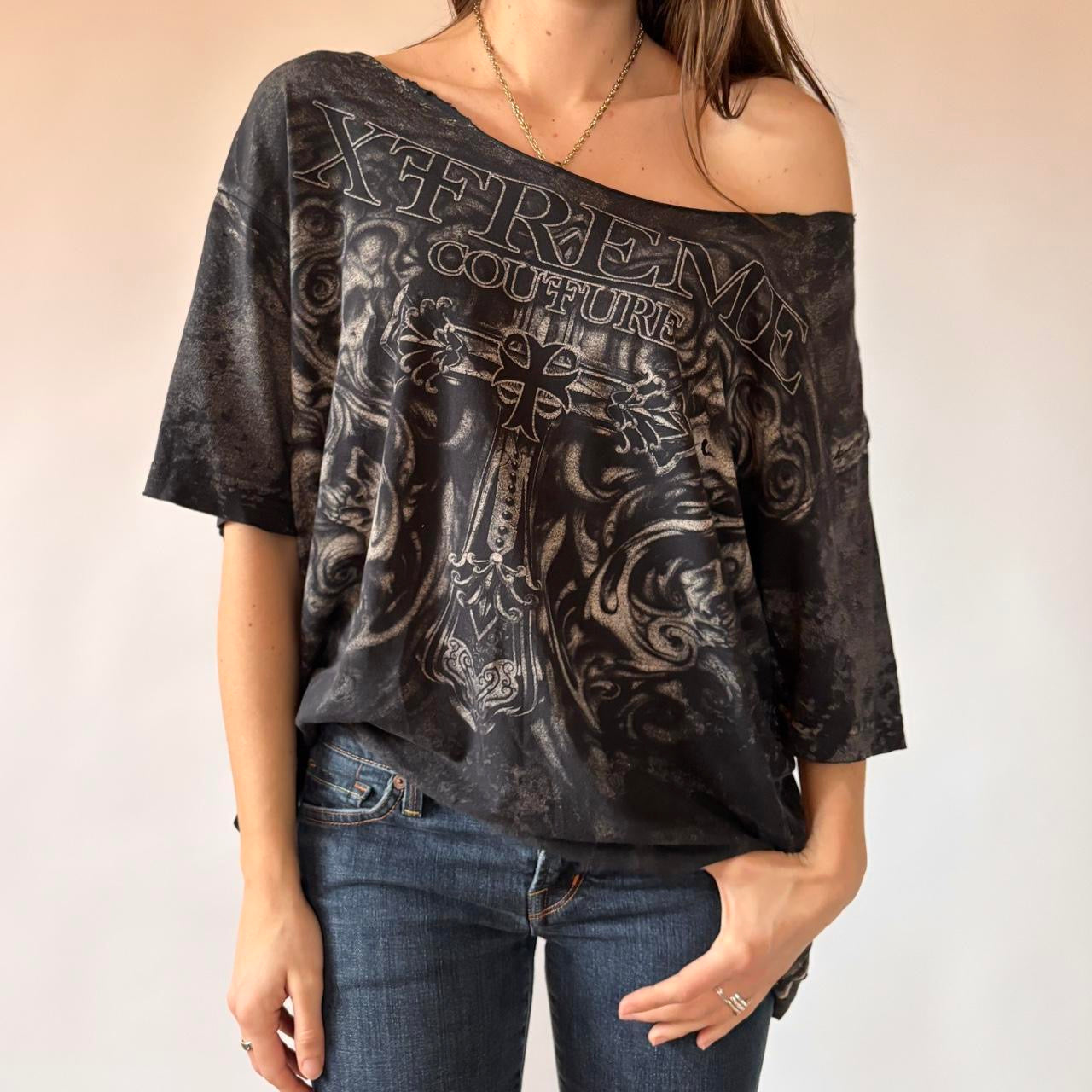 Y2K Xtreme Couture Thrashed T-Shirt (XL-2X)