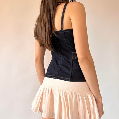 Y2K Deadstock Denim Corset Top (M)