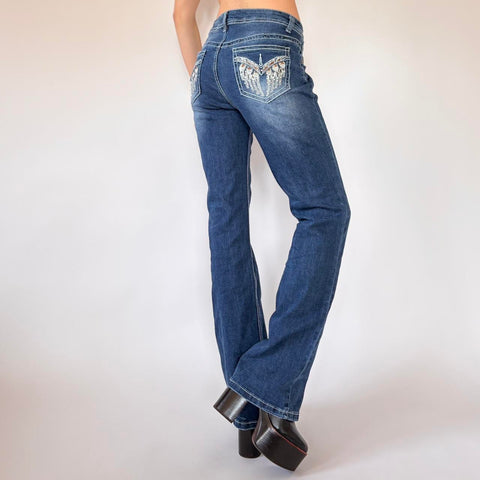 Y2K Embellished Pocket Jeans (M)
