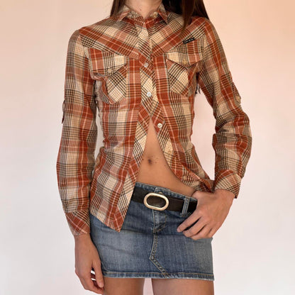 70s N’est Ce Pas Plaid Top (S)