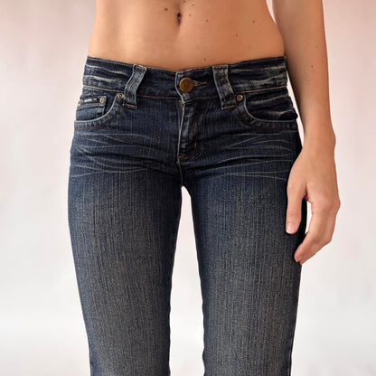 Y2K Low Rise Studded Bootcut Jeans (XXS)