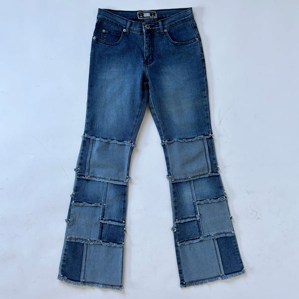 2000s Patchwork Jeans (XS)