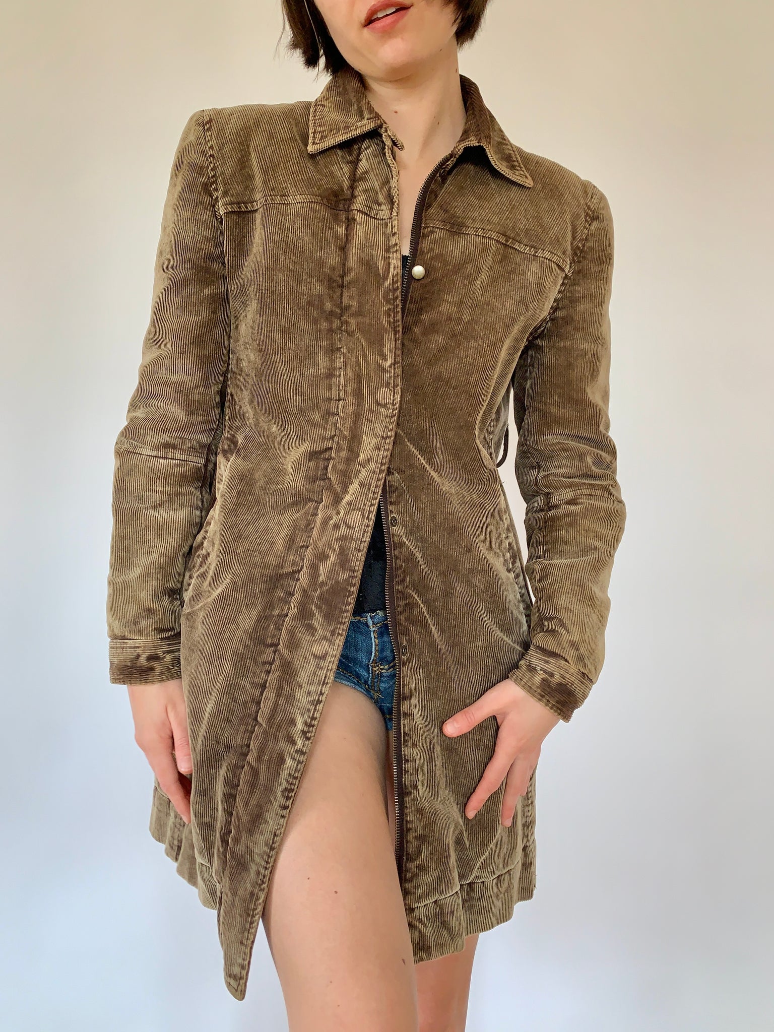 Vintage Corduroy Trench - Small