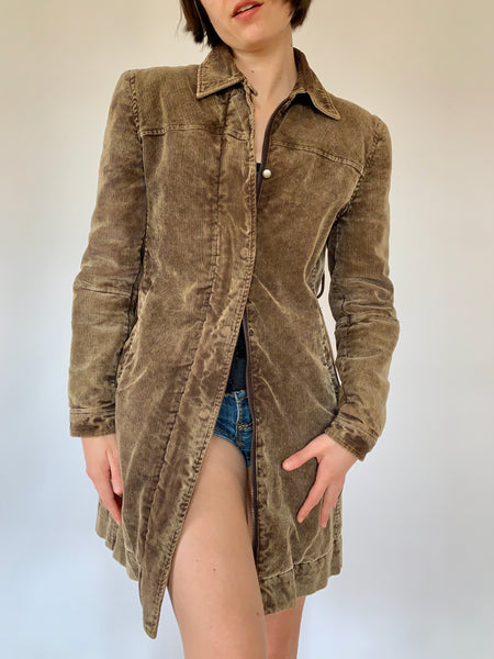 Vintage Corduroy Trench - Small