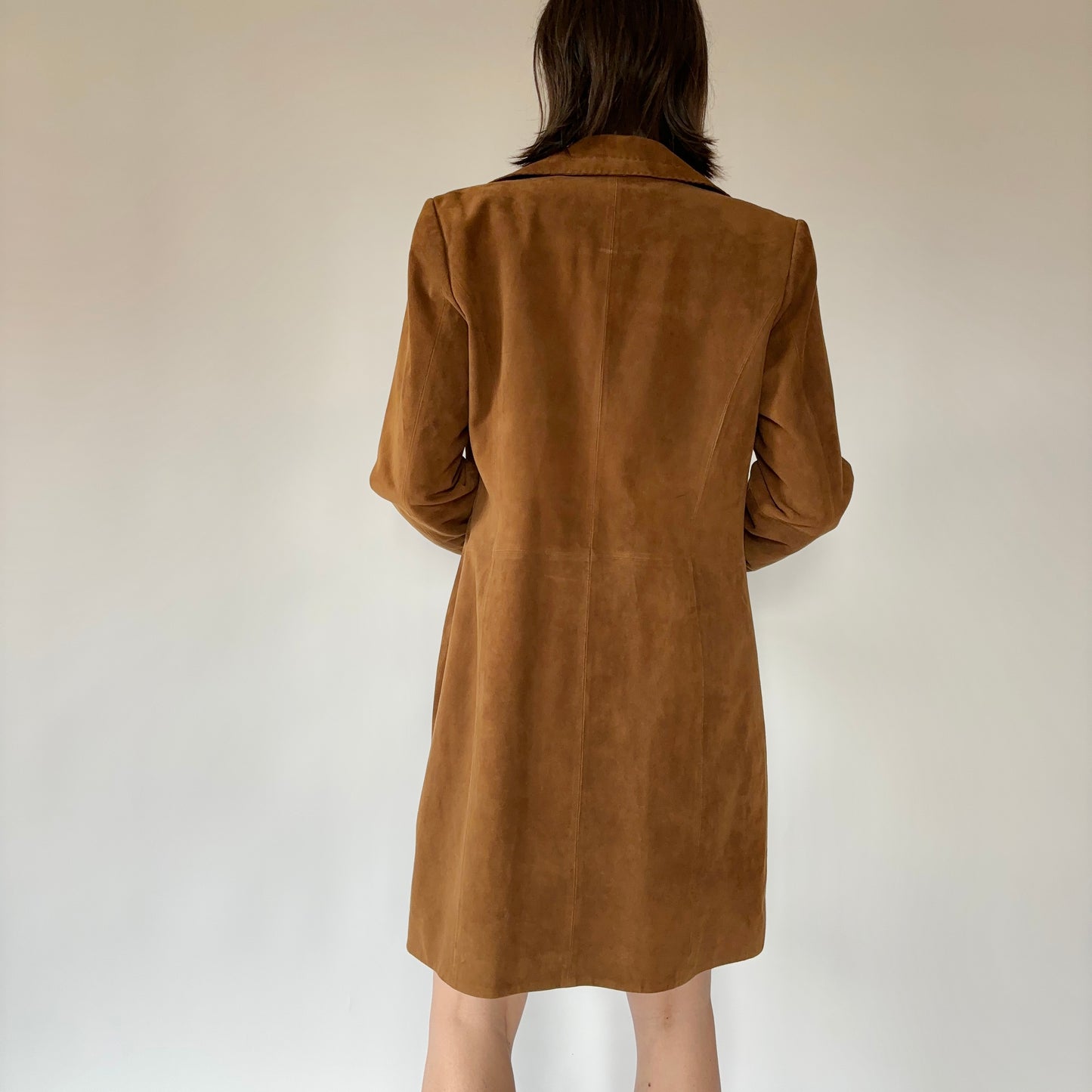 Genuine Suede Leather Coat (S)