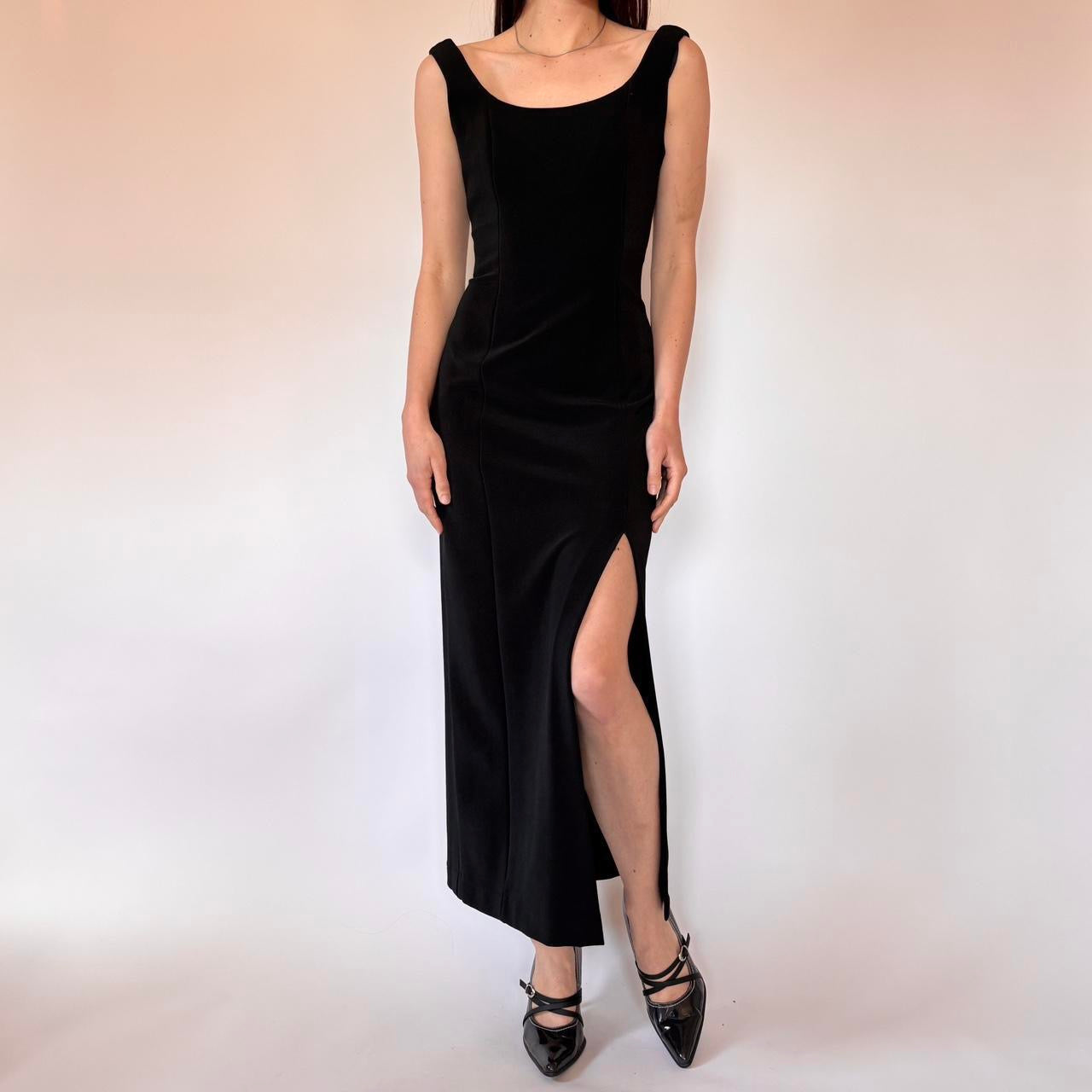 90s Noir Evening Gown (S)
