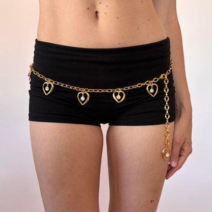 Vintage Gold Hearts Chain Belt