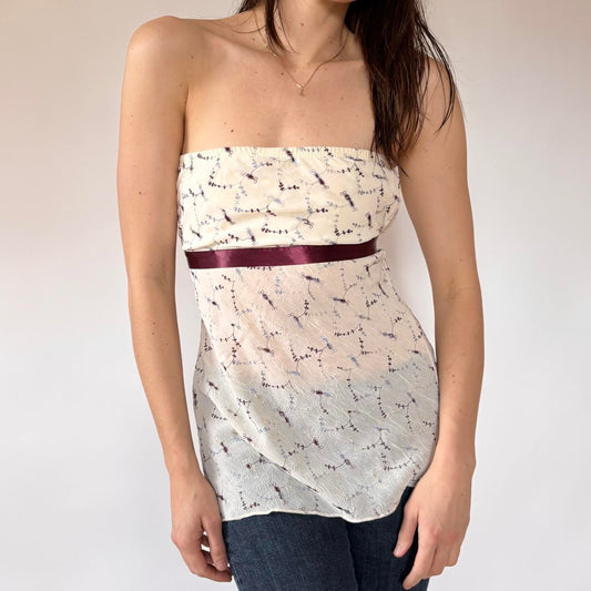 Y2K Strapless Ribbon Top (M)