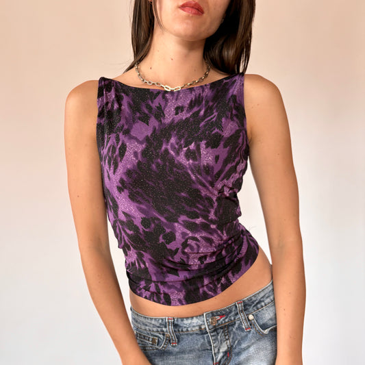 90s Purple Leopard Tank (S/M)