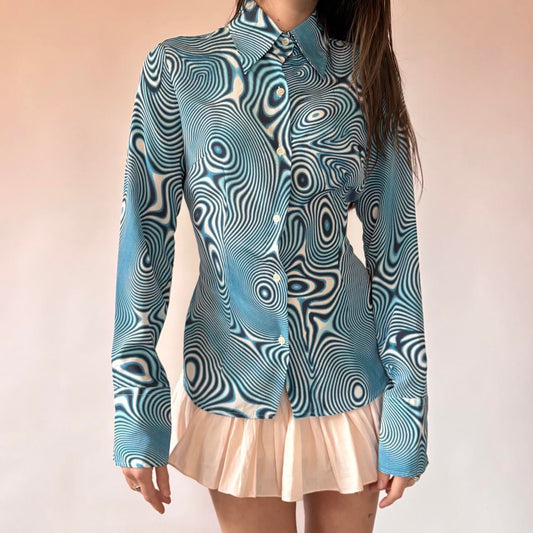 Y2K Benetton Psychedelic Cyber Top (S)