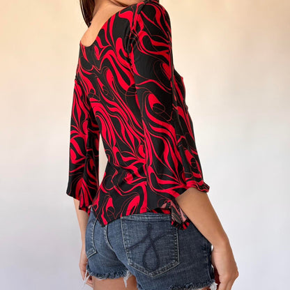 Psychedelic Bell Sleeve Top (M)