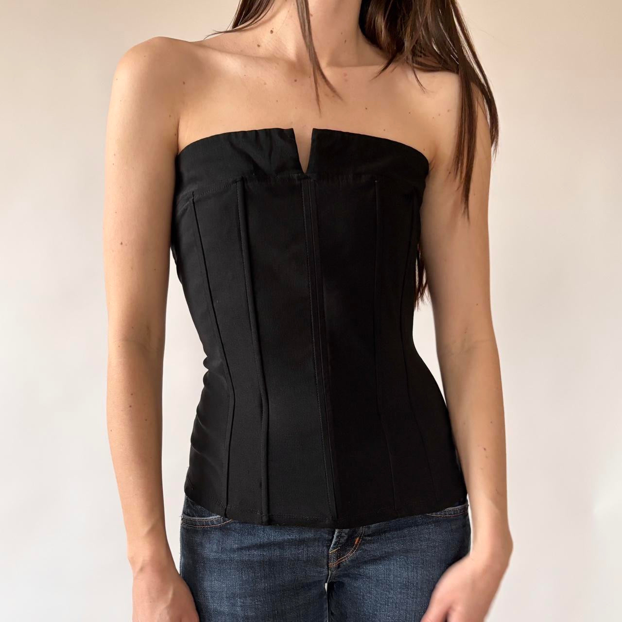 Y2K Noir Strapless Top (M/L)