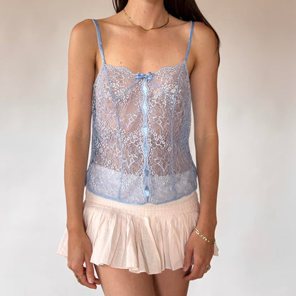 Vintage Baby Blue Lace Cami (S)