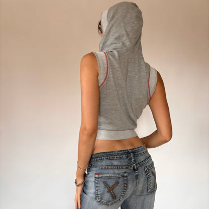 Y2K Sporty Hooded Vest (XS)