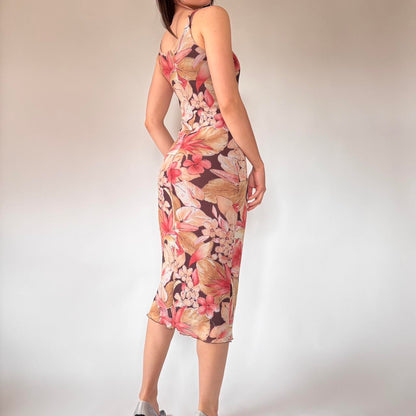 90s Mesh Floral Dress (S)