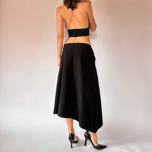 90s Asymmetrical Pinstripe Skirt (M)