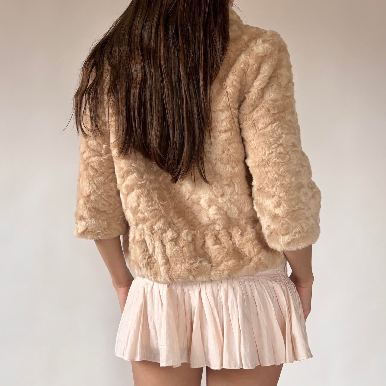 2000s Deadstock Faux Fur Babydoll Coat (M)