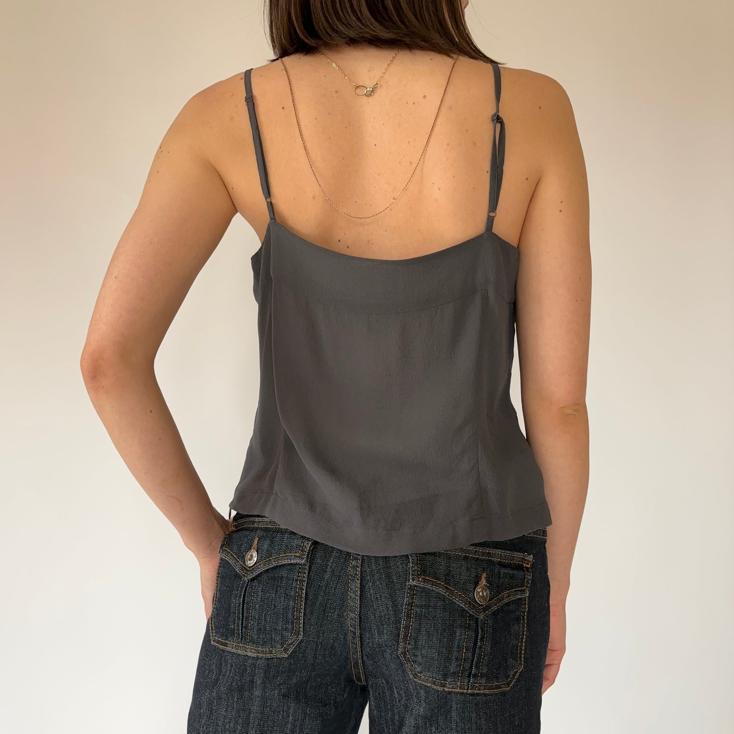 2000s Armani Silk Slate Tank (S/M)
