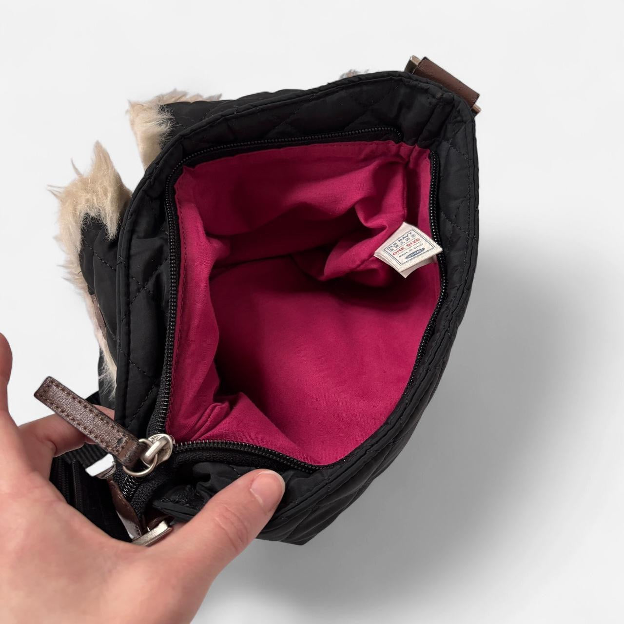 Y2K Furry Quilted Shoulder Bag