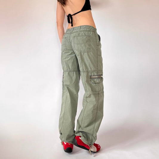 Y2K Green Cargo Pants (S/M)