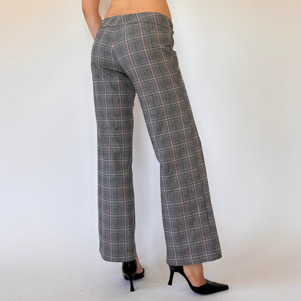 Y2K Low Rise Plaid Trousers (S)