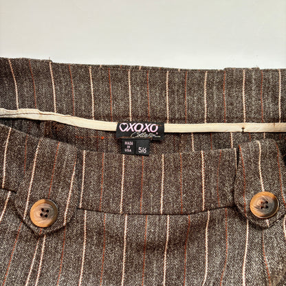 90s Pinstripe & Lace Midi Skirt (S/M)