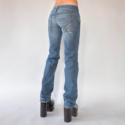Y2K Ultra Low Rise Straight Leg Jeans (XXS)